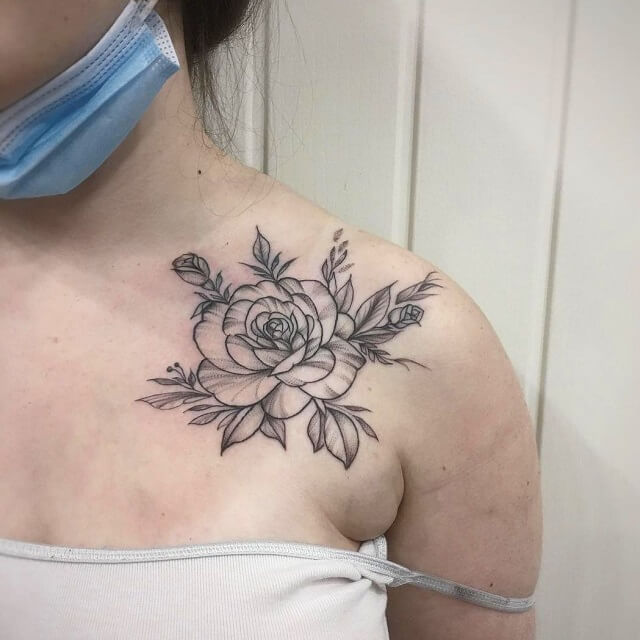  rose chest tattoos