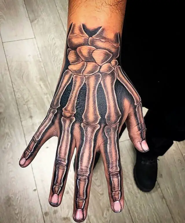 skeleton hand tattoos