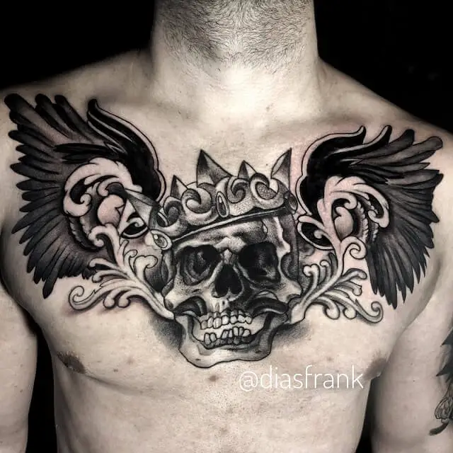  skull chest tattoos