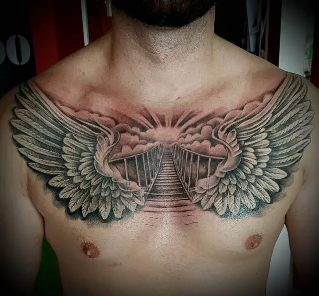  stairway to heaven chest tattoos