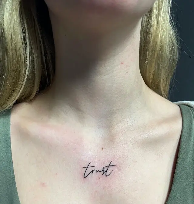 word chest tattoos
