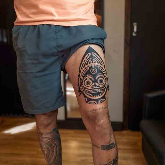 53 Classic Tribal Tattoos On Thigh  Tattoo Designs  TattoosBagcom