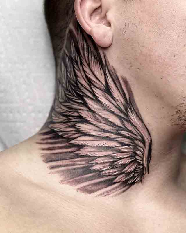 Tattoo  Angel wings tattoo neck Tattoos Band tattoo designs