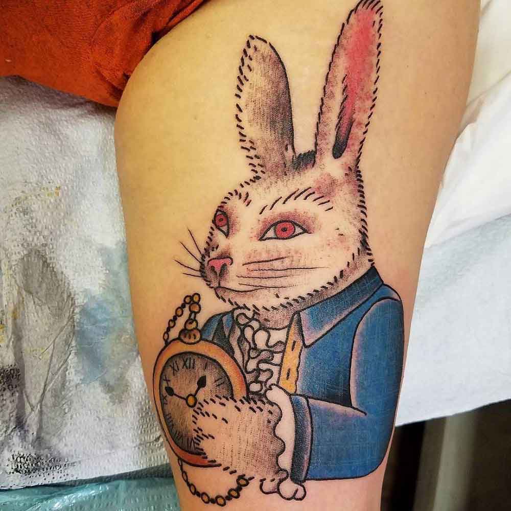 Alice In Wonderland Rabbit Tattoo 2