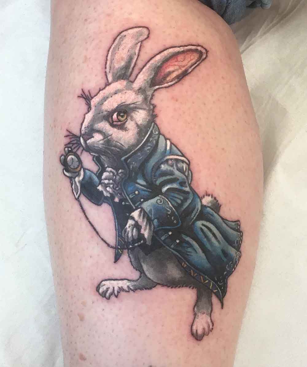 Alice In Wonderland Rabbit Tattoo 3