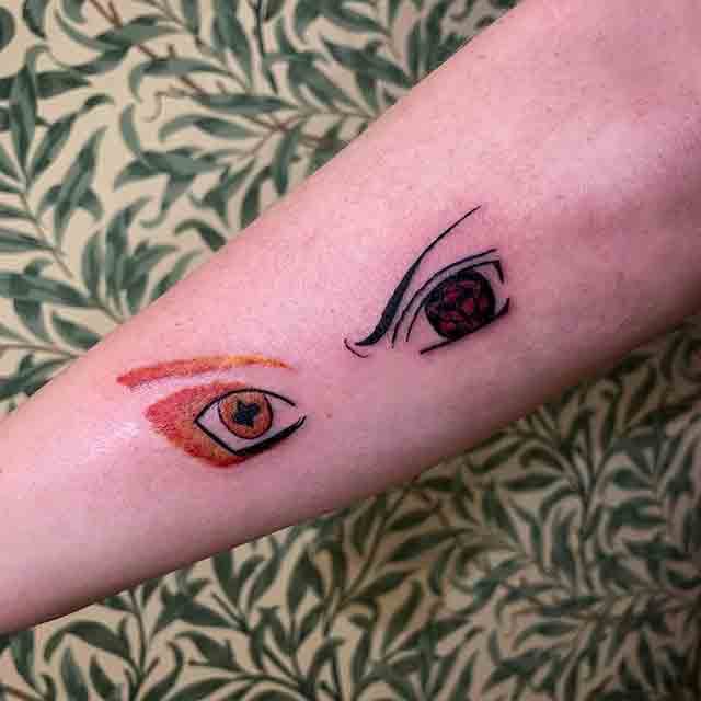 Anime eye sleeve by Shaun Flinn of black heart collective harker heights  Texas  rtattoos