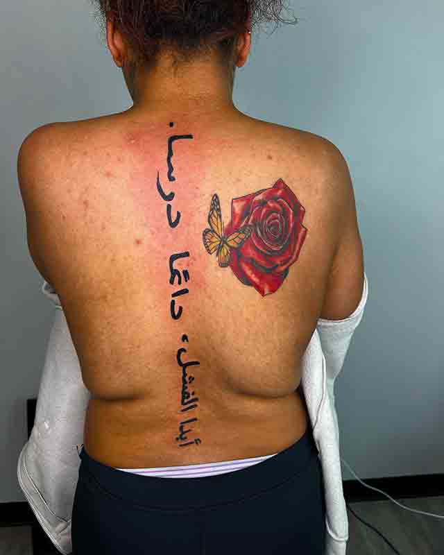 TOT back arabic tattoo available in black  red  Trendontats