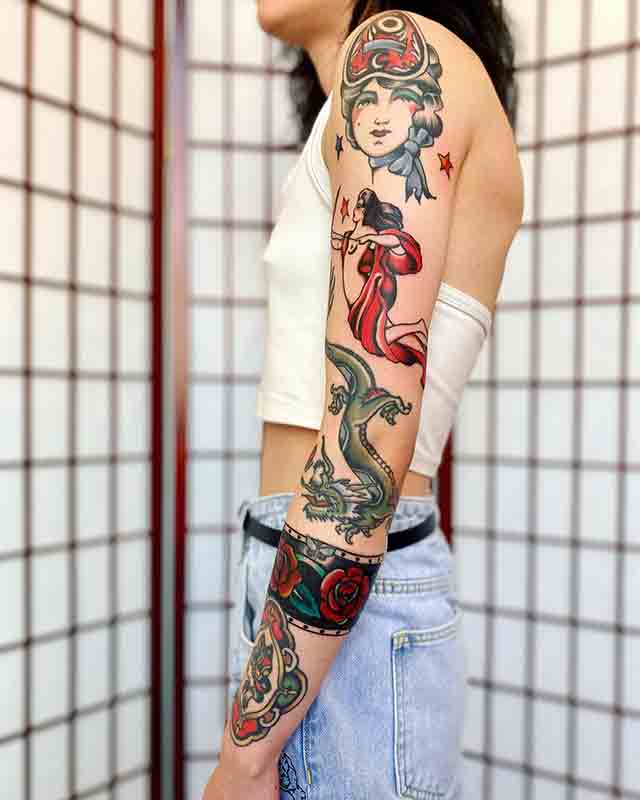 40 Cool and Pretty Sleeve Tattoo Designs for Women  Styletic