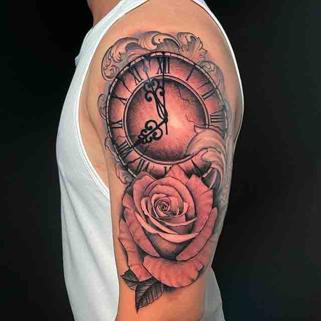 Clock-and-Rose-tattoo-(2)