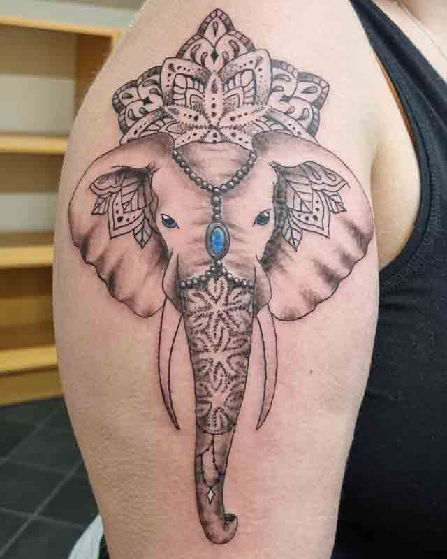 Dotwork-Elephant-Tattoo-(3)