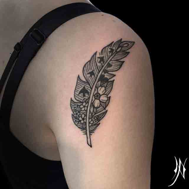 Dotwork-Feather-Tattoo-(2)