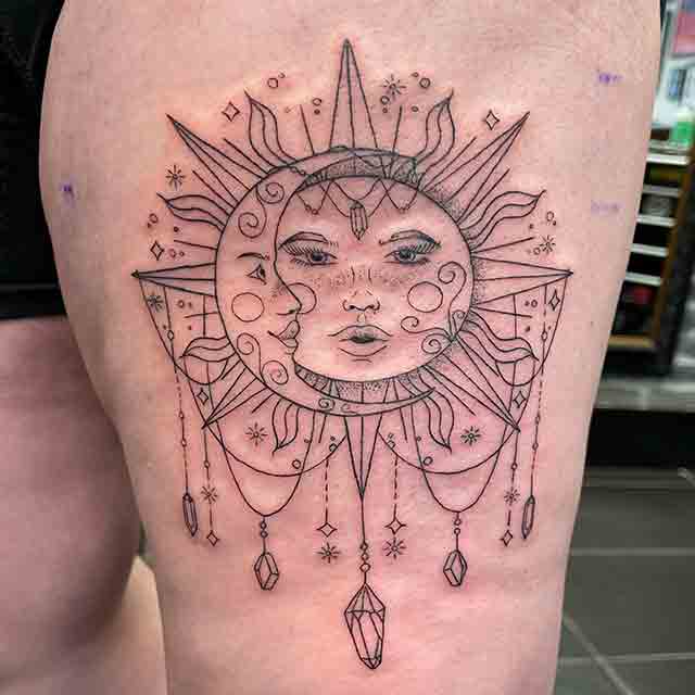 Dotwork-Sun-Tattoo-(3)