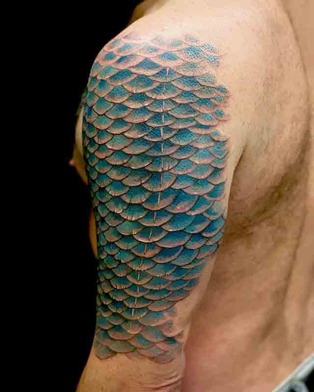 rainbow fish scale tattoo