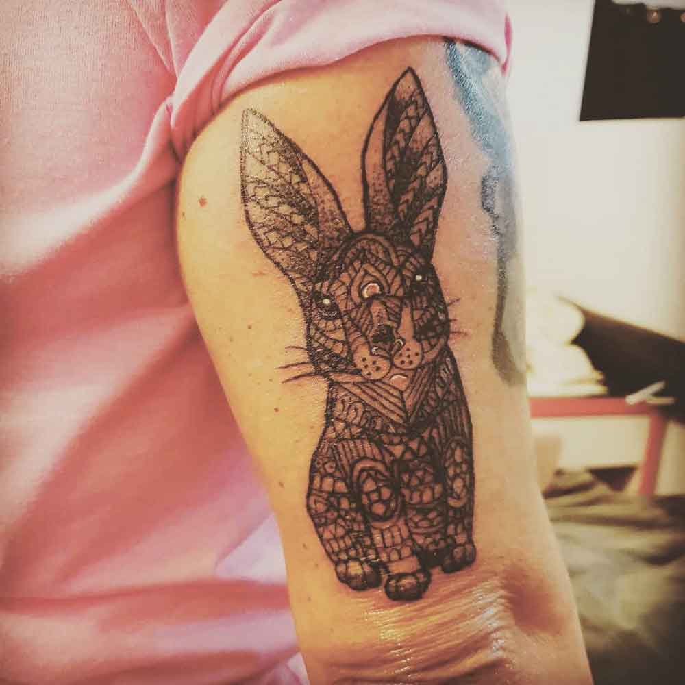 Geometric Rabbit Tattoo 1