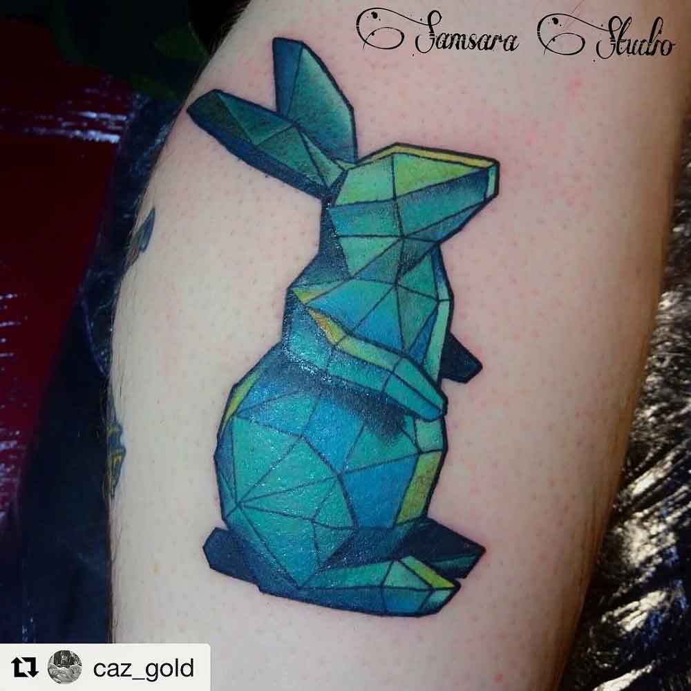 Geometric Rabbit Tattoo 2