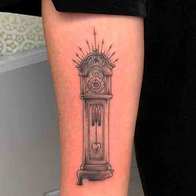 Grandfather clock tattoo  Grandfather clock tattoo Clock tattoo design Clock  tattoo