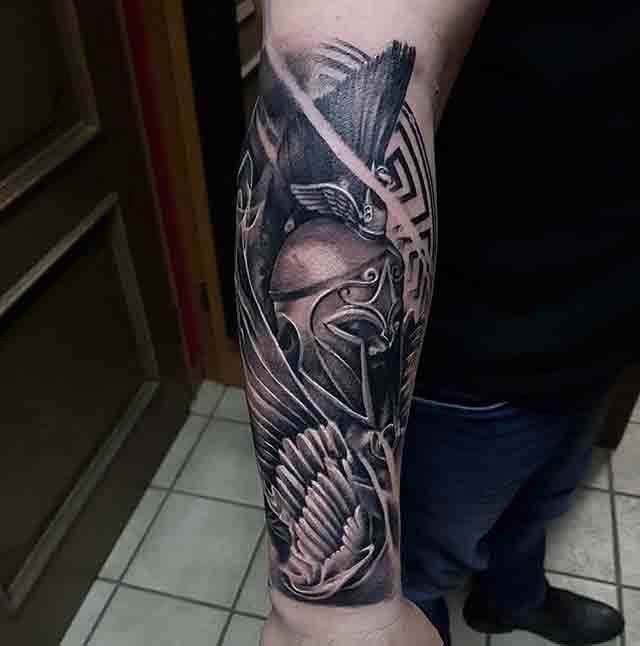 Forearm Spartan tattoo men at theYoucom