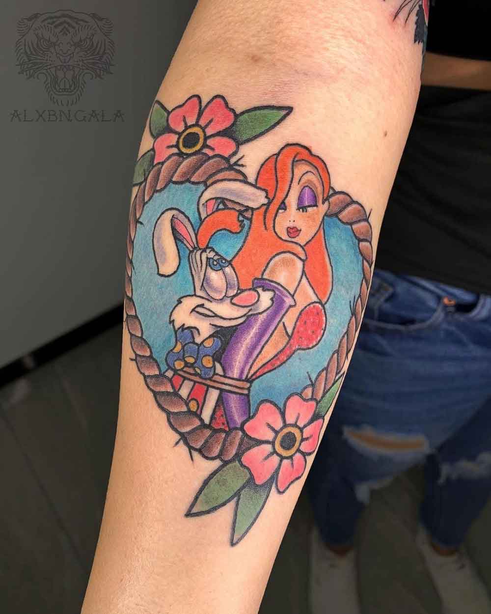 Xyleina on Twitter My friend purchased my Roger Rabbit artwork and  today he got it tattooed on him  he also got my X and his  friends S tattooed on him as