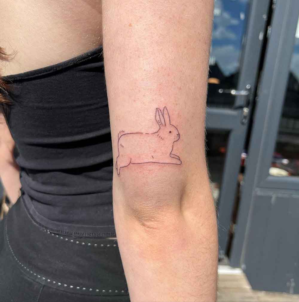 Minimalist Rabbit Tattoo 2