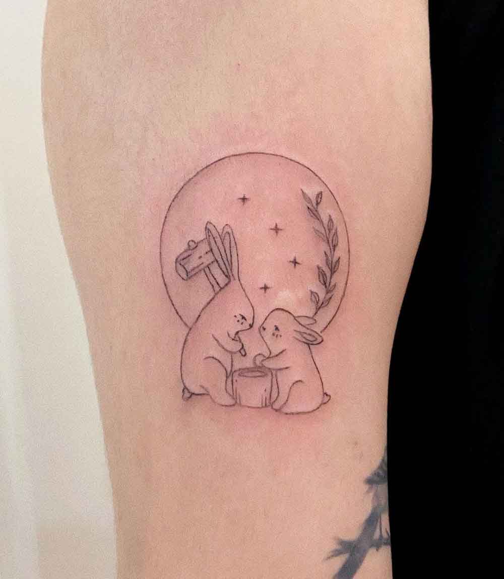 Moon Rabbit Tattoo 2