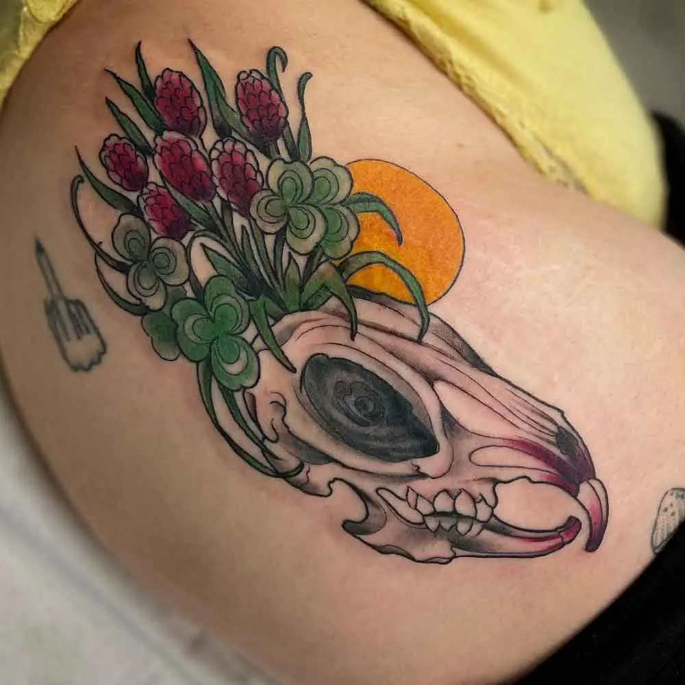 A rabbit skull with some  Jade Lomax Art and Tattoo  Facebook