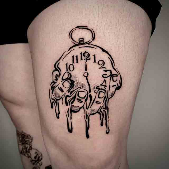 Salvador-Dali-Clock-Tattoo-(2)