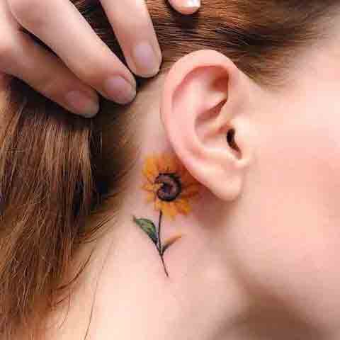 Sunflower-Neck-Tattoo-(3)