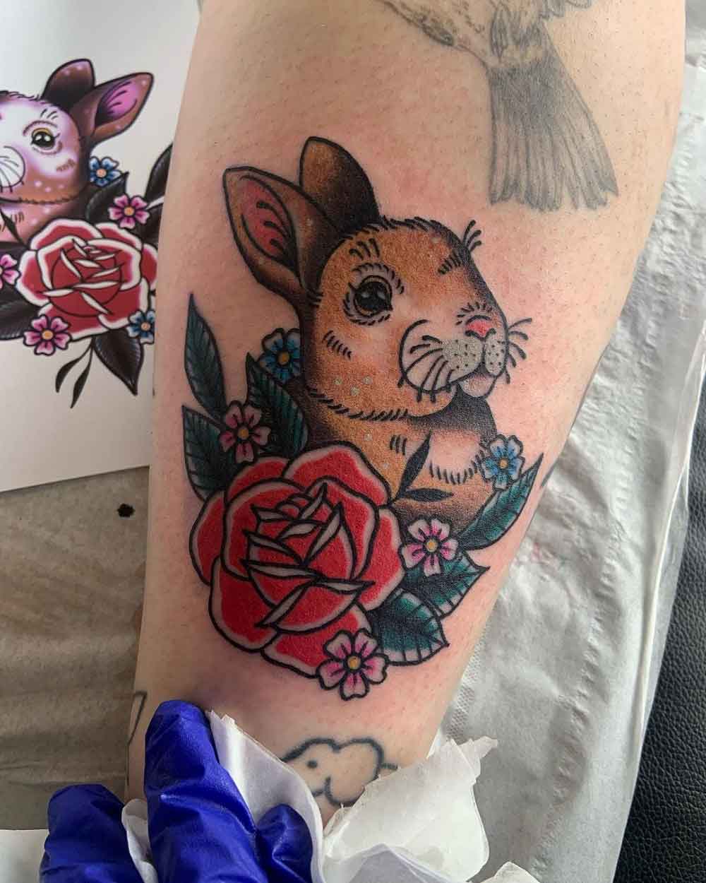 Traditional Rabbit Tattoo 1