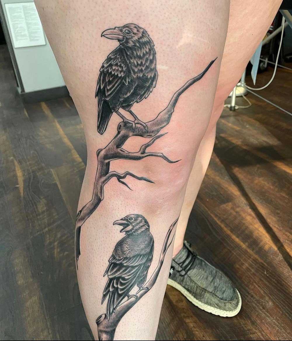 Tiger  crow done by Matty Ford at Dead Tree Tattoo Fredericton NB 3rd3  tattoo in September  rtattoos