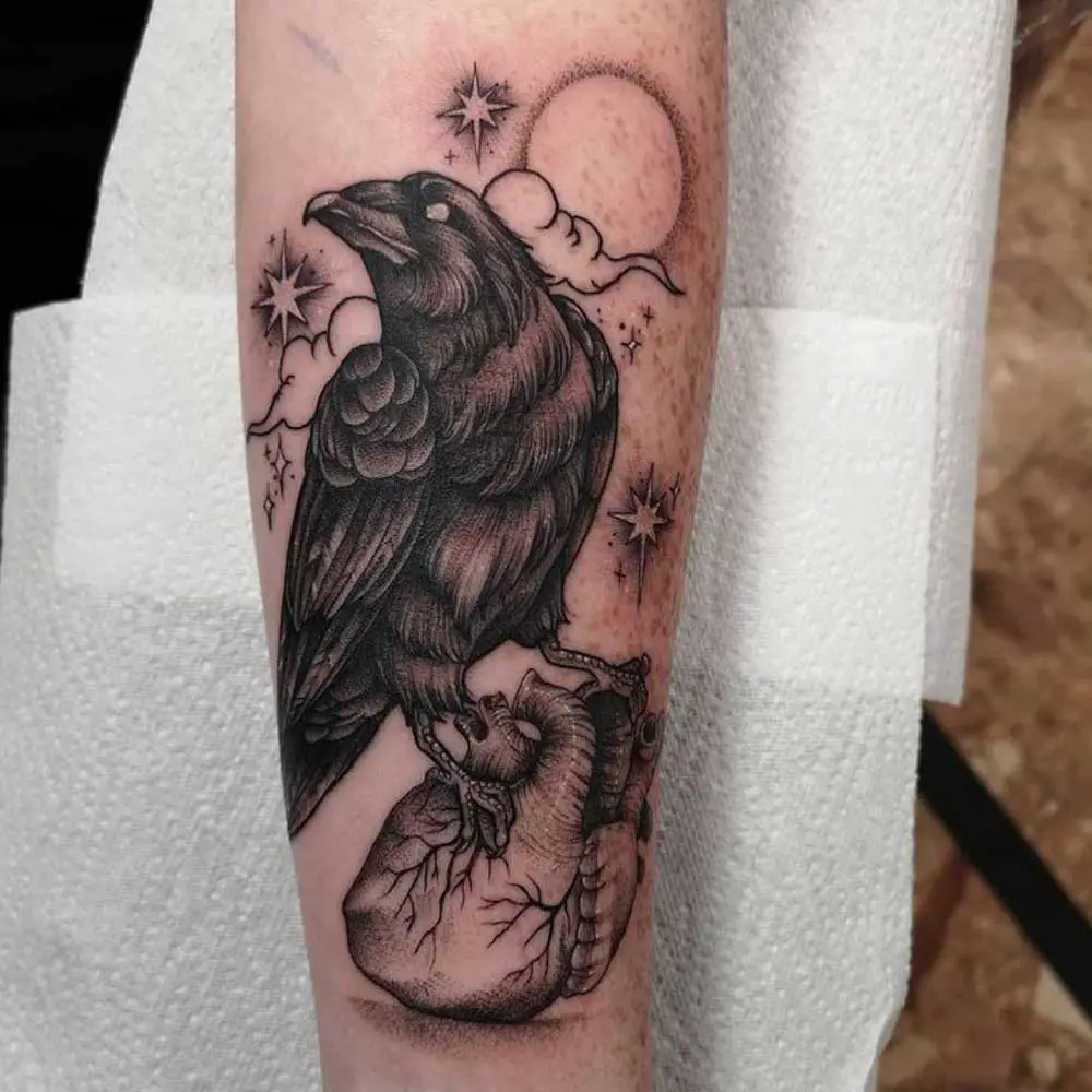 10 Stylish and Traditional Crow Tattoo Designs  Styles At Life