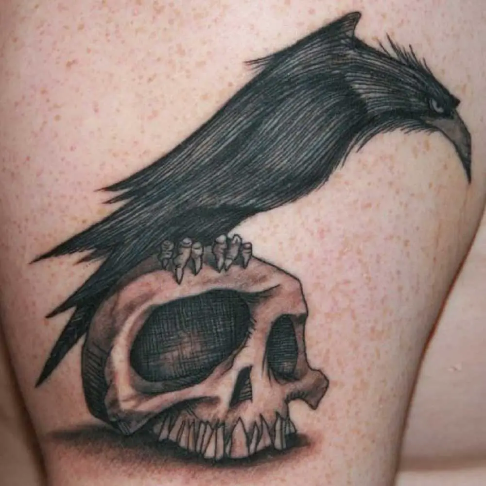 Brennan Walker Skull and Raven Tattoo by Brennan Walker TattooNOW