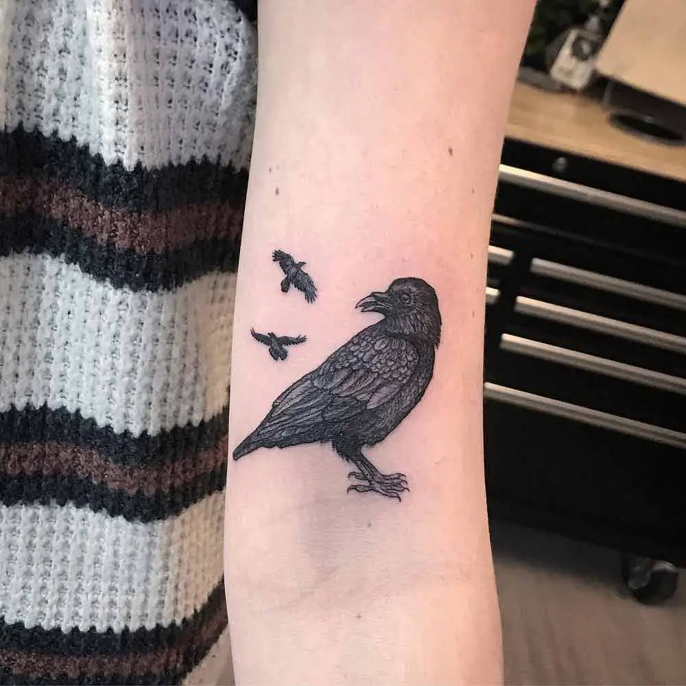 Crows Flying Tattoo