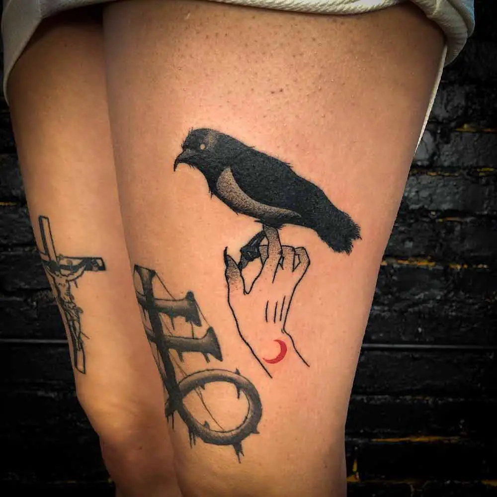 Crow tattoos are generally perfect for strongwilled men and women