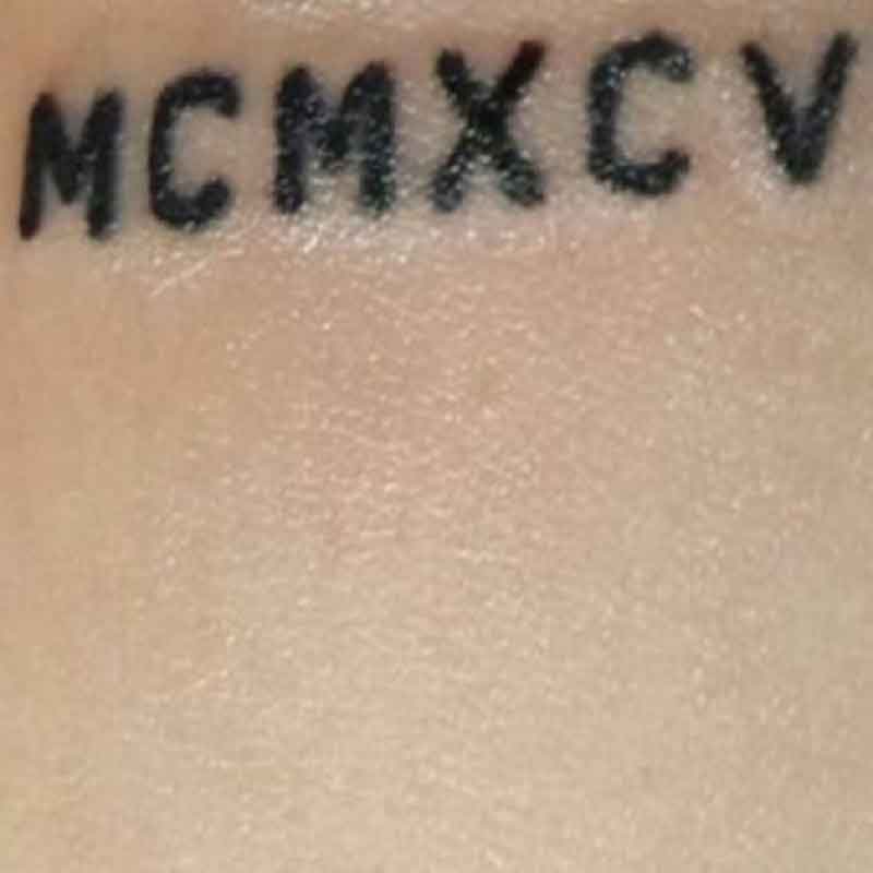 roman numerals 1995 tattoo