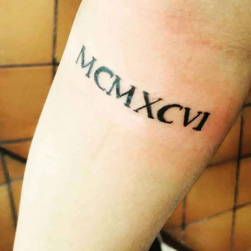 1996 In Roman Numerals Tattoo 3