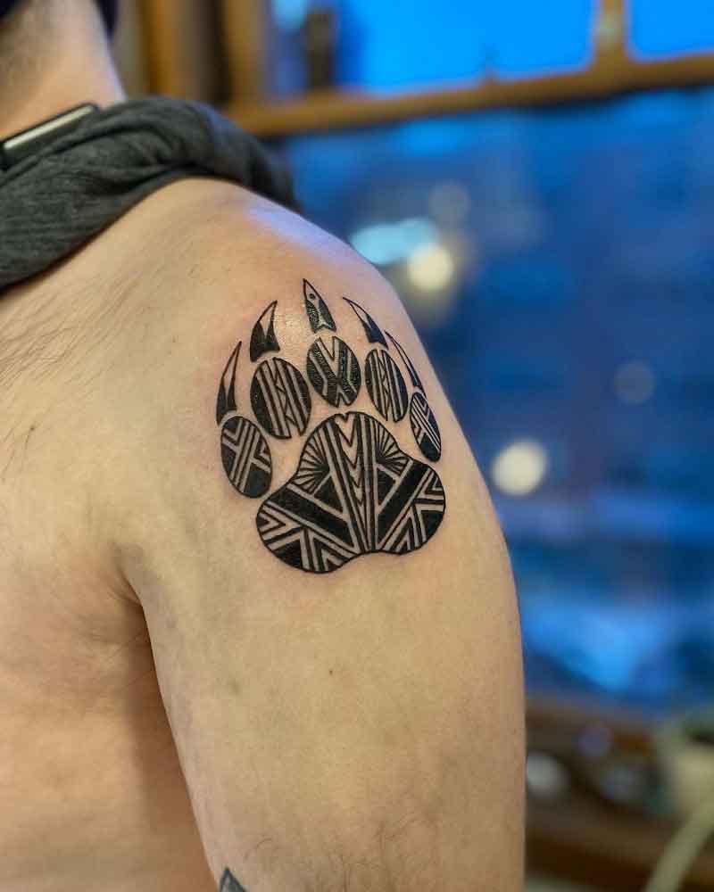 Abstract Bear Paw Tattoo 1