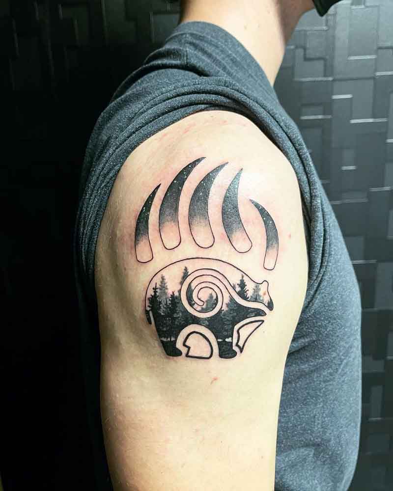 Abstract Bear Paw Tattoo 2