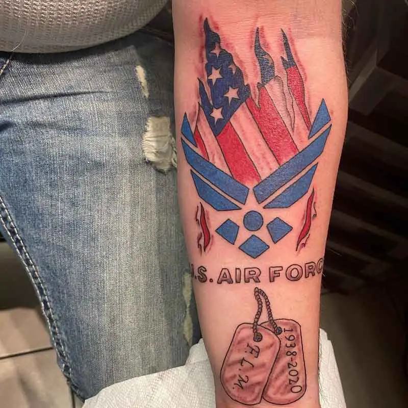 Air Force Dog Tag Tattoos 1