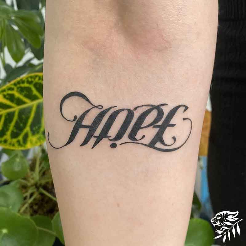 Ambigram Faith Hope Tattoo 1