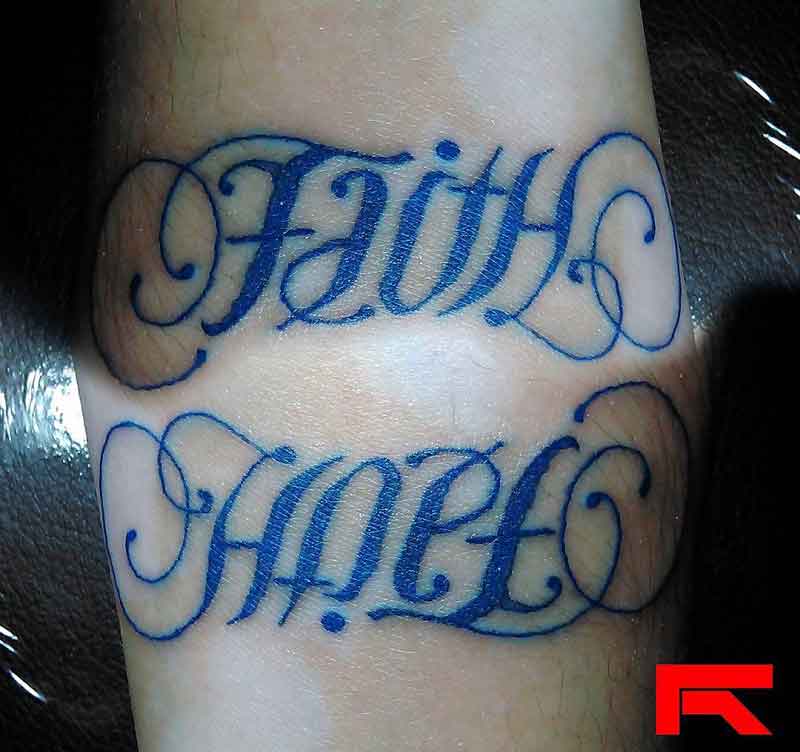 Ambigram Faith Hope Tattoo 5