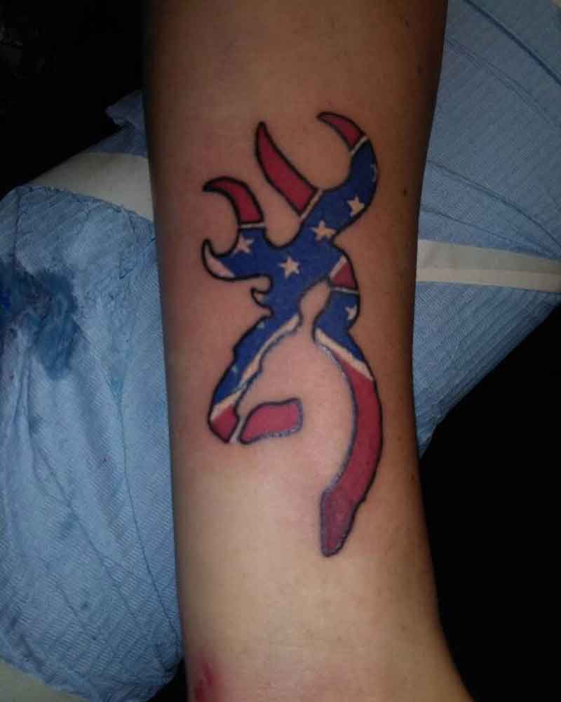 American Flag Deer Tattoo 2