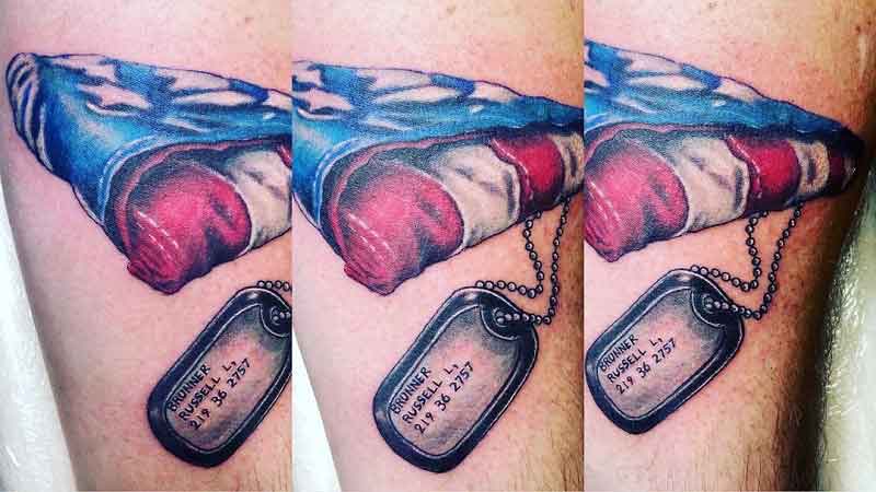 American Flag Dog Tag Tattoo 3