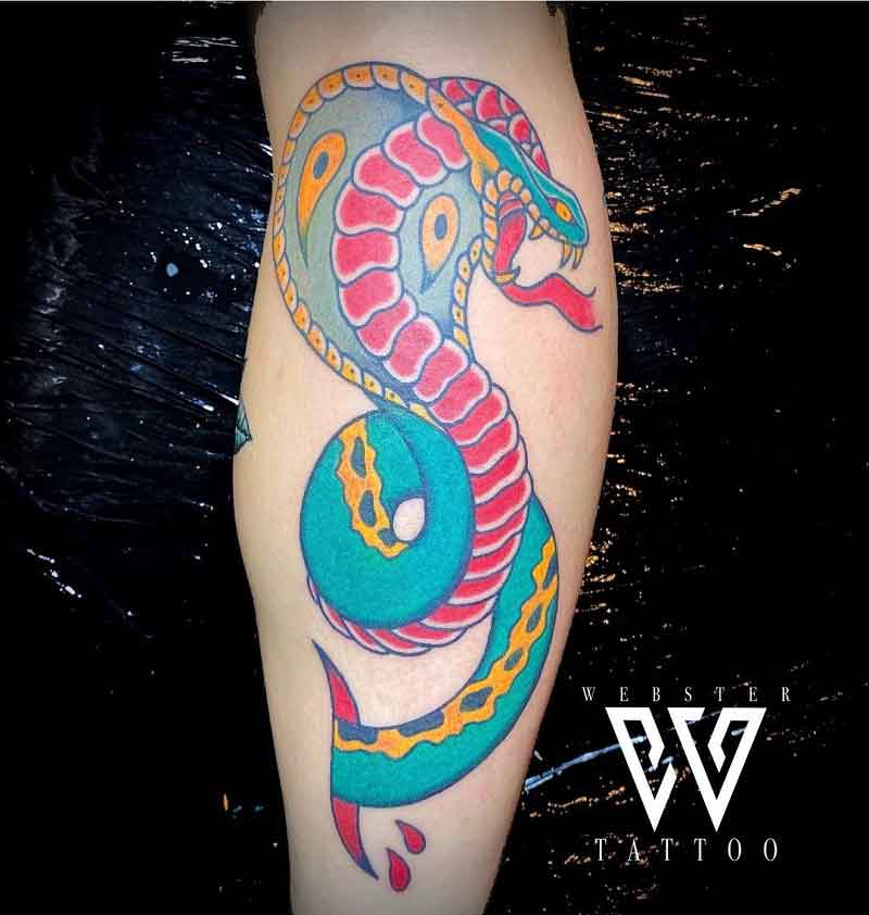American Traditional Snake Tattoo 1