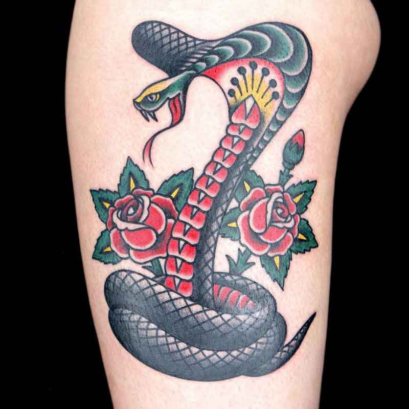 American Traditional Snake Tattoo 3