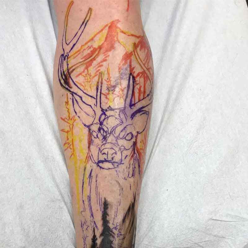 Angry Deer Tattoo 3