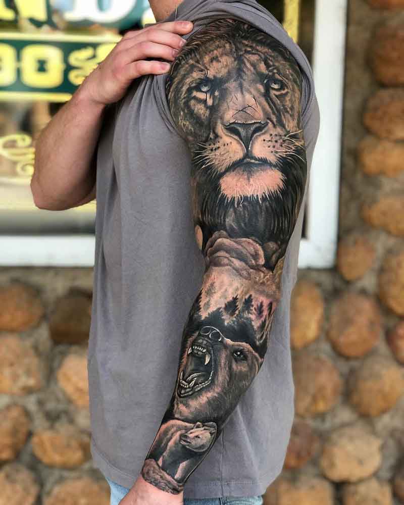 wildlife sleeve tattoos