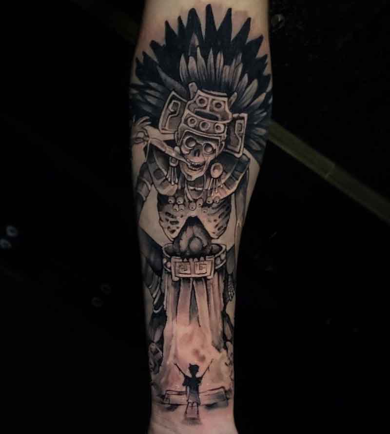 Aztec Grim Reaper Tattoo 1