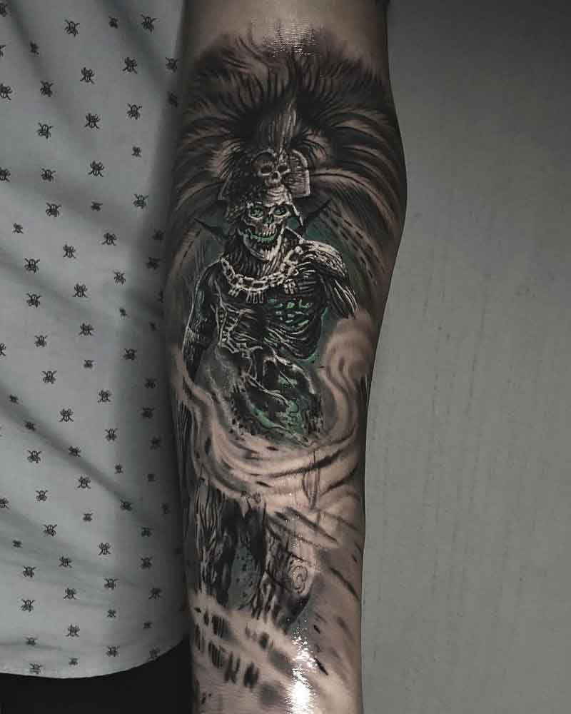 Aztec Grim Reaper Tattoo 2