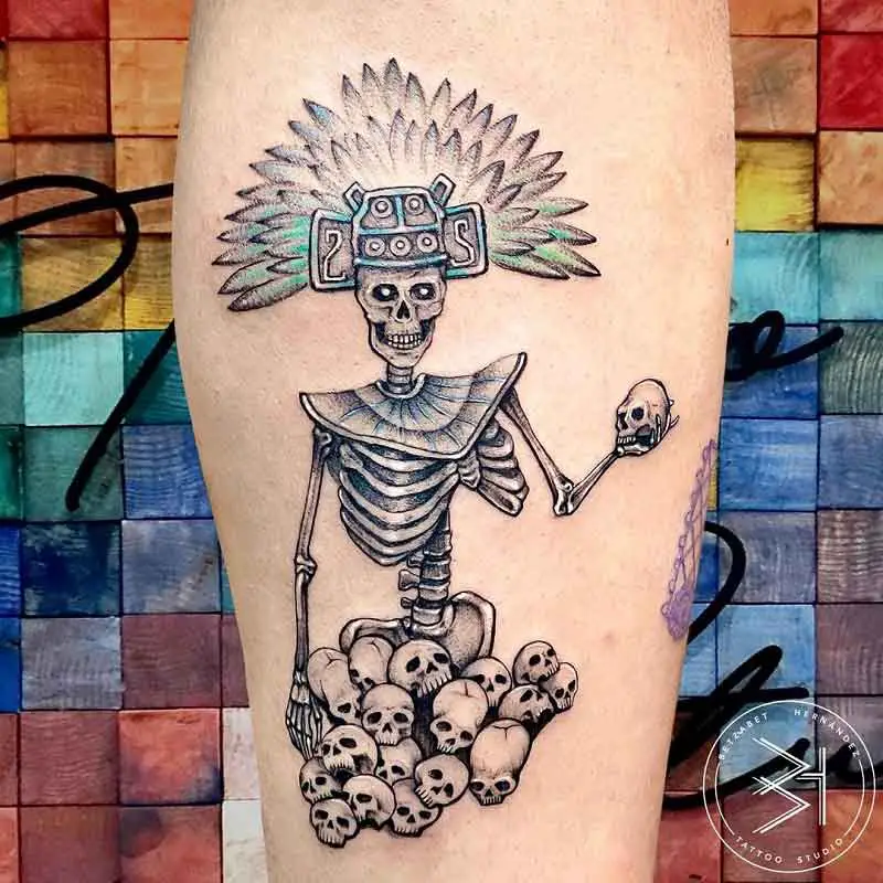 Aztec Grim Reaper Tattoo 3