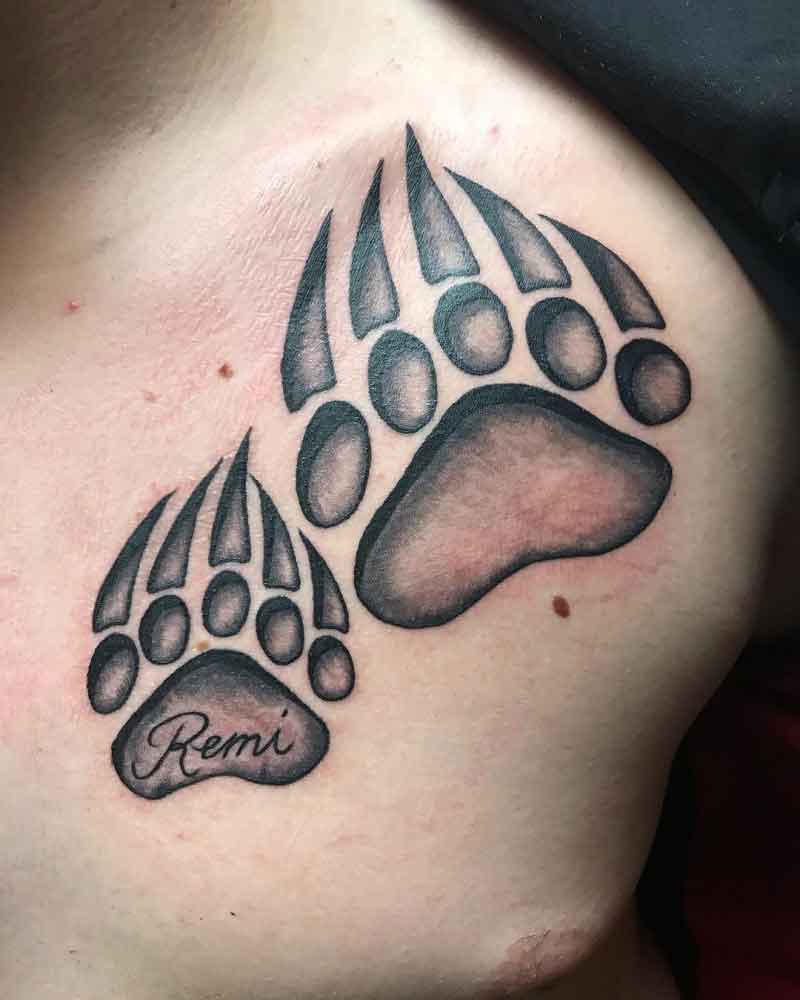 Baby Bear Paw Tattoo 2